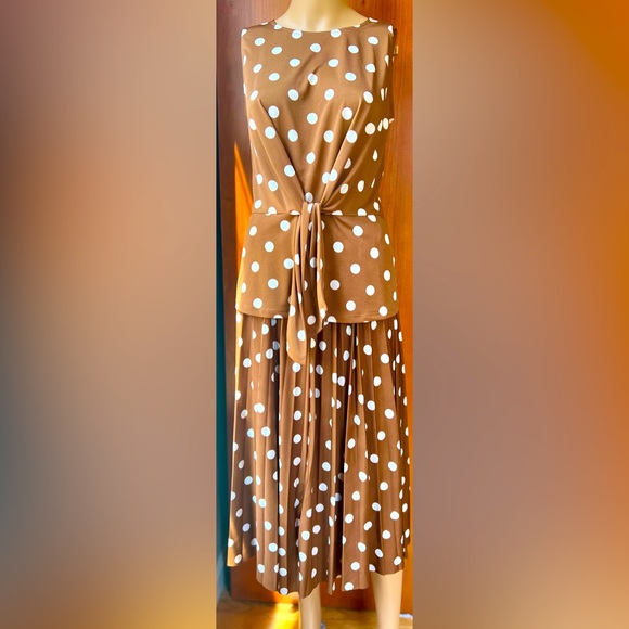 HALLHUBER  2 Piece Brown Polkadot Skirt & Top Size XS - Picture 2 of 10